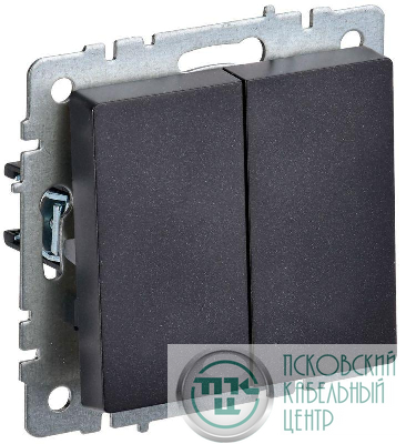 Выключатель 2-кл. СП BRITE ВС10-2-0-БрЧ 10А механизм черн. IEK BR-V20-0-10-K02