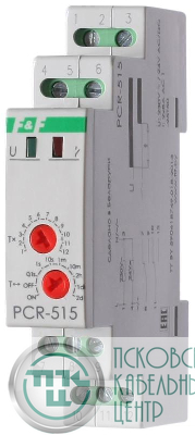 Реле времени PCR-515 2х8А 230В 2перекл. IP20 задержка включ. монтаж на DIN-рейке F&F EA02.001.006