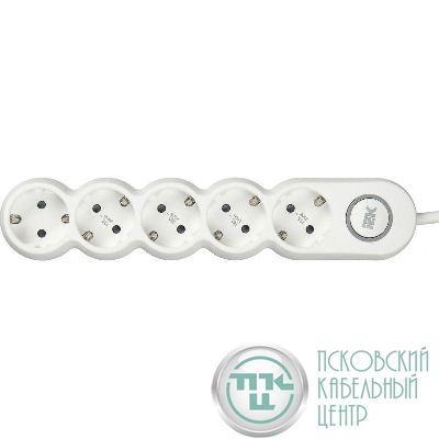 Удлинитель 5х1.5м с заземл. 16А IP20 Uno У05В 2P+PE 250В 3х1.5 IEK WYP53-16-05-D15-ZK