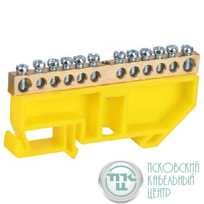 Шина PE земля на DIN-изоляторе ШНИ-6х9-12-Д NO-224-91 желт. Эра Б0062837