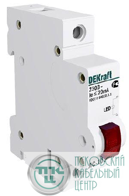 Лампа сигнальная ЛС-101 на DIN-рейку 1p красн. LED DEKraft 18002DEK