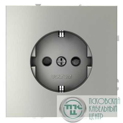 Розетка 1-м СП S70 16А с заземл. защ. шторки механизм сталь Voltum VLS040205