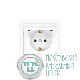 Розетка 1-м СП Валери 16А IP20 с заземл. с крышкой бел. UNIVersal В0029