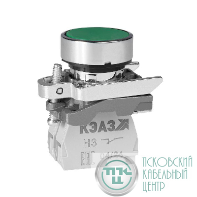 Кнопка КМЕ4210мС-зеленый-1но+0нз-цилиндр-IP65 КЭАЗ 284295