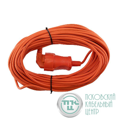 Удлинитель-шнур ПВС 3х0.75 30м с заземл. 6А 1300Вт IP44 оранж. PROCONNECT 11-7110