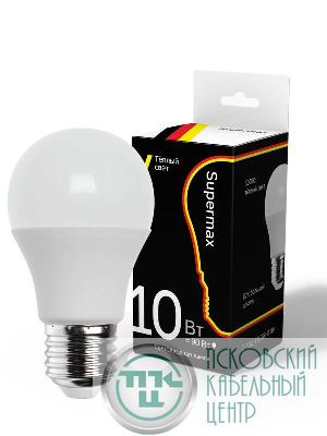 Лампа светодиодная Supermax А60 10Вт стандарт E27 230В 3000К КОСМОС Sup_LED10wA60E2730