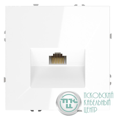 Розетка компьютерная 1-м СП S70 RJ45 кат.6 механизм бел. глянцевый Voltum VLS060101