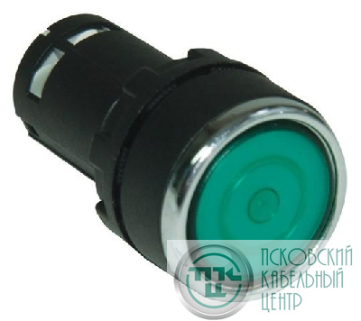 Кнопка нажимная моноблочная с фиксацией 22мм IP 40 1НО зел. EMAS MB100FY