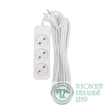 Удлинитель 3х5м без заземл. STANDARD 2х1кв.мм бел. Rexant 13-4008