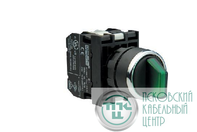 Переключатель с подсветкой неон 2-0-1 с фиксацией (2НО) зел. EMAS B131SL30Y
