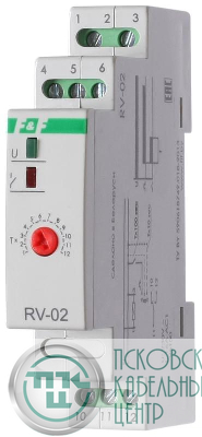 Реле времени RV-02 16А 1..120с 230В 1 перекл. IP20 задержка выключ. монтаж на DIN-рейке F&F EA02.001.008