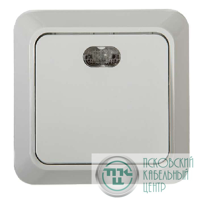Выключатель 1-кл. ОП Bolleto 10А IP20 7121 накладной с подсветкой бел. ASD / IN HOME 4680005959754