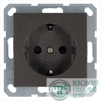 Розетка 1-м Shuko 16А IP20 с заземл. защ. шторки механизм мокко Jasmart G5501Z