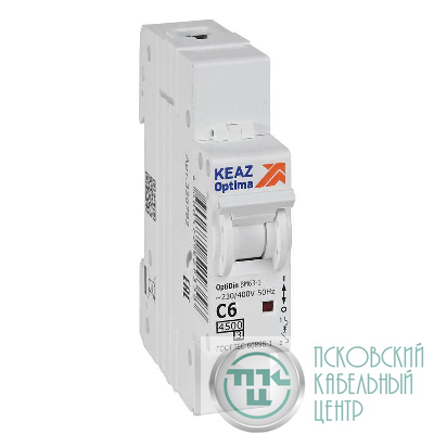 Выключатель автоматический модульный 1п C 6А 4.5кА OptiDin BM63-1C6-4.5-УХЛ3 КЭАЗ 326792
