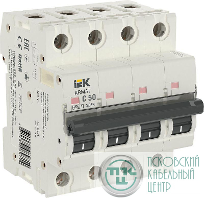 Выключатель автоматический модульный 4п C 50А M06N ARMAT IEK AR-M06N-4-C050