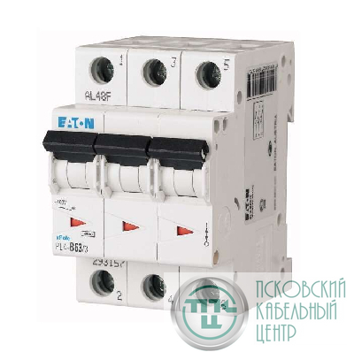 Выключатель автоматический модульный 3п C 16А 4.5кА PL4-C16/3 EATON 293160