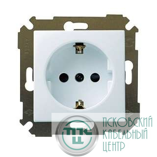 Розетка 1-м СП Simon34 16А IP20 с заземл. механизм бел. Simon 34432-030