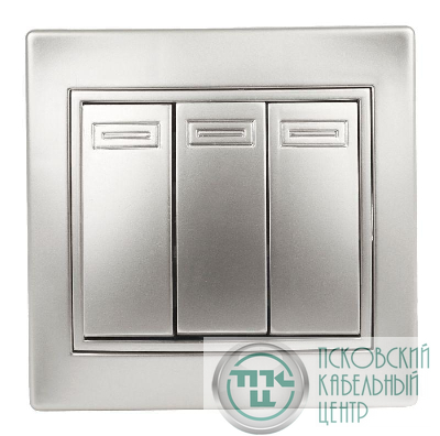 Выключатель 3-кл. СП Plano 10А IP20 1-106-03 250В алюм. Intro Б0030050