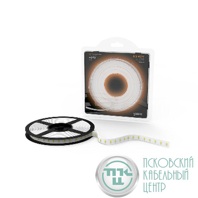 Лента светодиодная Black 2835/120-SMD 6.5Вт/м 3000К тепл. бел. IP20 600лм/м 24В (блист.5м) GAUSS 312000165