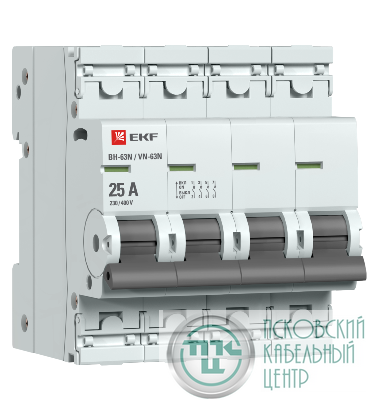 Выключатель нагрузки 4п 25А ВН-63N PROxima EKF S63425