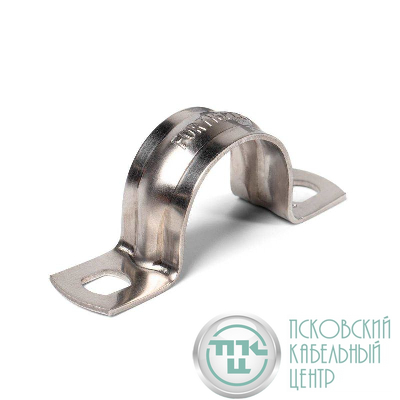 Скоба крепежная двухлапковая СМД(INOX) d25-26мм метал. (уп.20шт) Fortisflex 80137