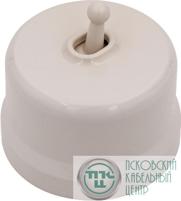 Выключатель проходной 1-кл. (тумблерный) пластик песочн. зол. Bironi B1-231-24