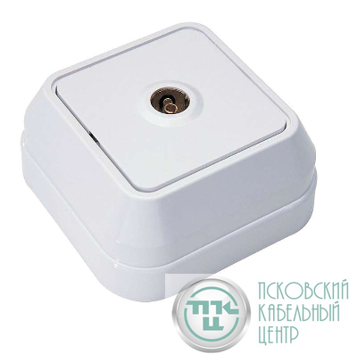 Розетка телевизионная TV 1-м ОП 16А IP20 бел. Makel 45107