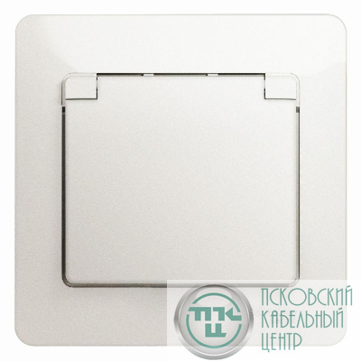 Розетка 1-м СП Glossa 16А IP20 с заземл. защ. шторки с крышкой в сборе перламутр. SE GSL000646