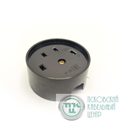 Разъем РШ-ВШ ОП 32А 380В 3Р+РЕ кругл. черн. TOKOV ELECTRIC TKL-OVOP-3Р+РЕ-C05
