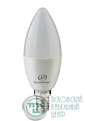 Лампа светодиодная RS LED C37 E14 8W 220-240V 8Вт свеча 4000К E14 800лм 220-240В Ra90 Русский Свет 20010545133