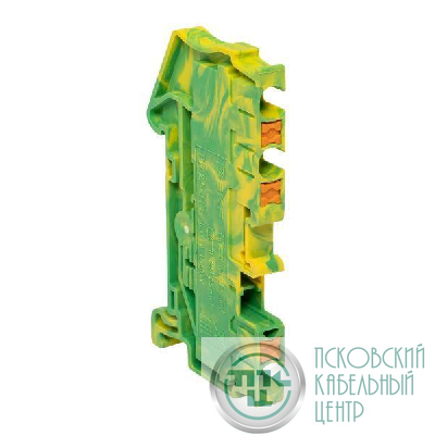 Колодка клеммная пружинная 2.5 Push-in 3 вывода земля EKF PIT-2.5-3-pe