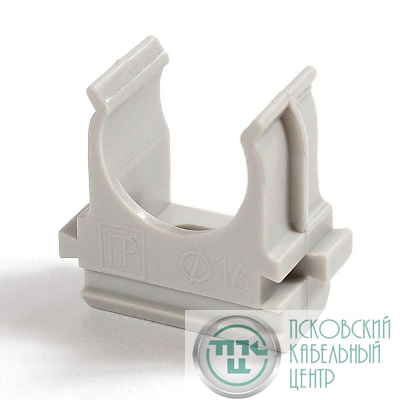 Держатель для труб (клипса) d16мм АБС-пластик в п/э (уп.100шт) Промрукав PR.02616