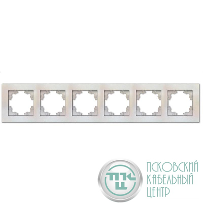 Рамка 6-м Афина универс. жемчуж. Universal A1043-OBr