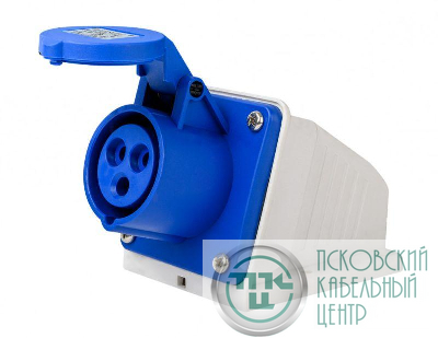Розетка стационарная 2Р+РЕ 16А 220В IP44 РС-103 DEKraft 26190DEK