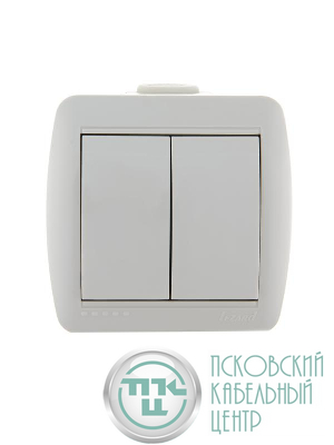 Выключатель 2-кл. ОП Nata 10А IP20 бел. LEZARD 710-0200-101