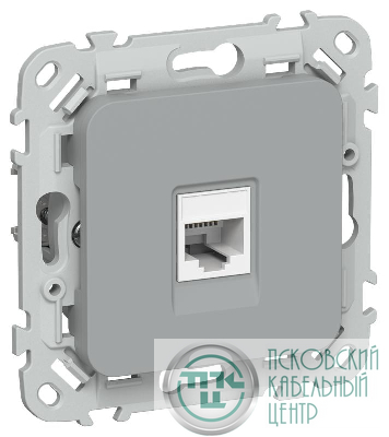 Розетка компьютерная СП FLITE РК6-1-0-ФлС RJ45 кат.6 UTP механизм сер. IEK FI-K12-2-K03