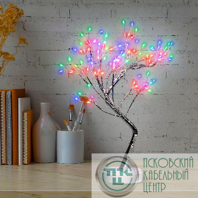 Фигура светодиодная новогодняя Дерево с самоцветами 36LED IP20 3хAA Эра Б0056009