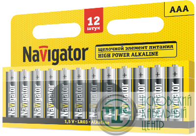 Элемент питания алкалиновый 95 160 NBT-01 AAA LR03 BP12 NAVIGATOR 95160