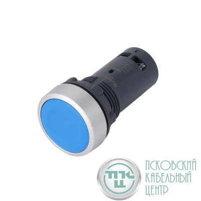 Кнопка моноблочная SB7 22мм с возвратом металл 1НО+1НЗ IP65 син. SE SB7EA65