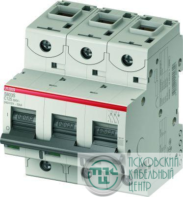 Выключатель автоматический модульный 3п C 80А 25кА S803C C80 ABB 2CCS883001R0804