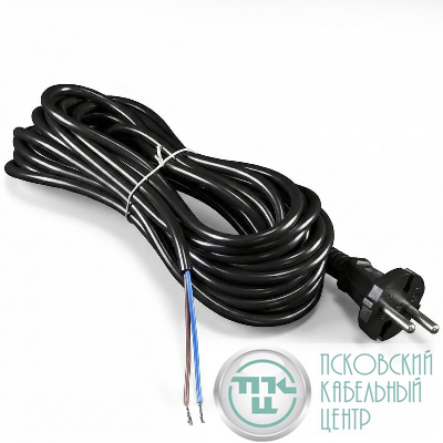 Шнур сетевой с вилкой 5м без заземл. 10А ПВС 2х1 черн. DOMTOK 2776