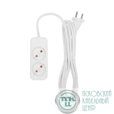 Удлинитель 2х3м без заземл. STANDARD 2х1кв.мм бел. Rexant 13-4001