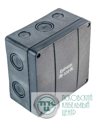 Коробка распределительная 140х140х76мм IP66 в комплекте с клеммным рядом 10х10кв.мм 76А черн. Extherm JB-100-BL