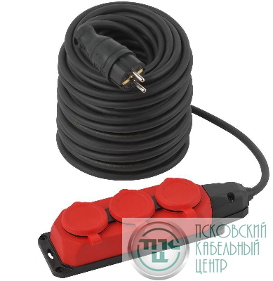 Удлинитель 3х50м с заземл. IP44 UK-3e-3x1.5-50m-IP44(KG) каучук КГ 3х1.5 Эра Б0057584
