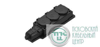 Колодка удлинителя 3-м MultiSet 16А 250В IP44 с заземл. каучук черн. SE MST4103BK