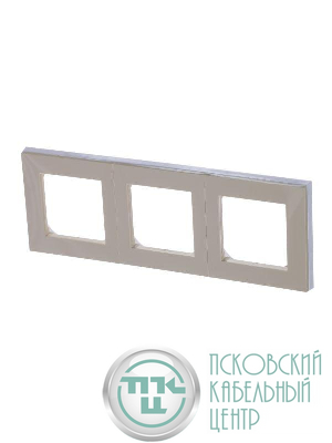 Рамка Levit 3п сл. кость/бел. ABB 2CHH015030A6017