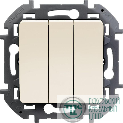 Выключатель 3-кл. Inspiria 20А IP20 250В 10AX механизм сл. кость IEK 673641