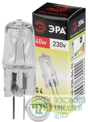 Лампа галогенная G4-JCD-40W-230V-Cl 40Вт G4 230В Эра C0039280