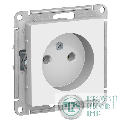 Розетка 1-м СП AtlasDesign 16А IP20 без заземл. без защ. шторок механизм бел. SE ATN000141