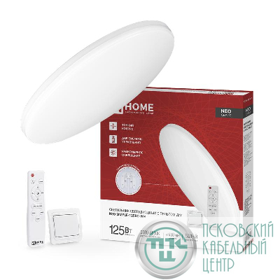 Светильник светодиодный NEO SIMPLE-125RC-WH 125Вт 3000-6500К 10000лм 230В 460х67мм с пультом ДУ бел. IN HOME 4690612060927